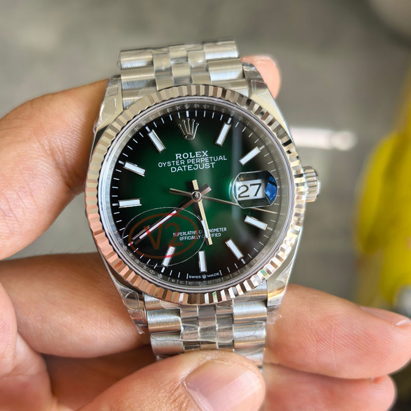 【VS製】最高精密 ロレックスコピー時計 M126234-0060 デイトジャストコピー スモークグリーン 